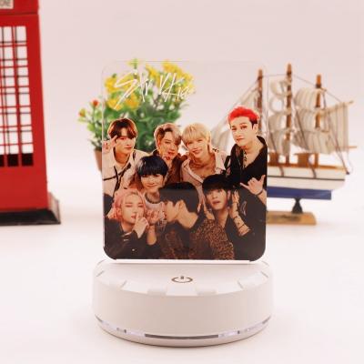 China Wholesale Kpop Idol Hot Colorful Instant Stray Kids Acrylic Night Light South Korean Goods Acrylic Desk Lamp Led Light Stick for sale