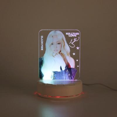 China Bpink Wholesale Kpop South Korean Idol Hot Goods Colorful Flash Night Light Acrylic Desk Lamp for sale