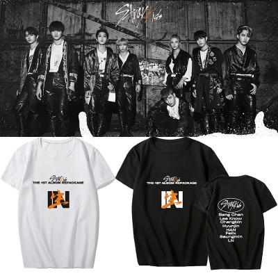 China Anti-pilling Wholesale Kpop Idol Stray Kids IN Short Sleeve T-Shirt for sale