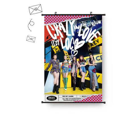 China Crazy Kpop Wholesale Kpop ITZY Idol In Love Picture Tapestry Fabric Poster Hanging Pictures for sale