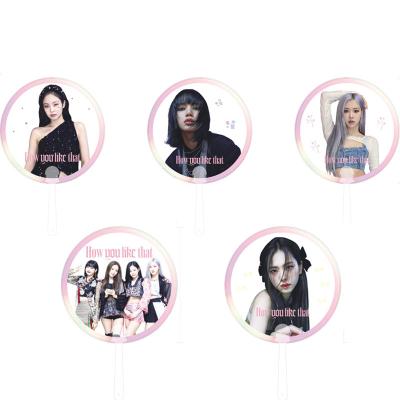 China Wholesale KPOP South Korean Idol Goods Printed How You Like This Bpink Hand Fan Plastic Fan for sale