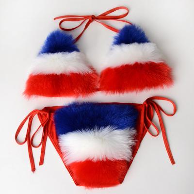 China Factory direct wholesale fox fur young women breathable fashion hot sexy girl wallpaper beach wear bikinis for sale