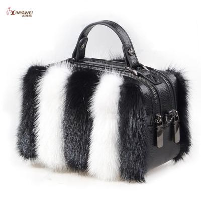 China Fashion New Arrival Mink Fur Bags Women Handbags Luxury Furry Lady Bags Shoulder Handbag for sale