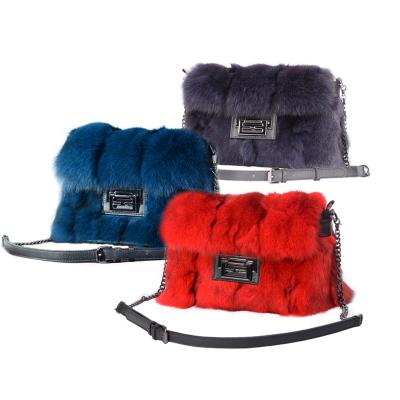 China Genuine Fox Fashion 100% Fur Hand Warmer Hand Bag Winter New Authentic Fluffy Cute Brand Chain Shoulder Bag Ladies Fashion Handbag Luxury Women for sale