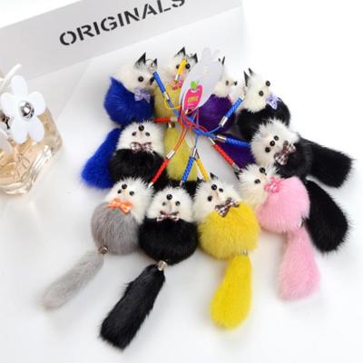 China 0-60 Color Super Popular Soft Faux Fluffy Fur Wide Varieties With Fur Pom Pom Keychain for sale