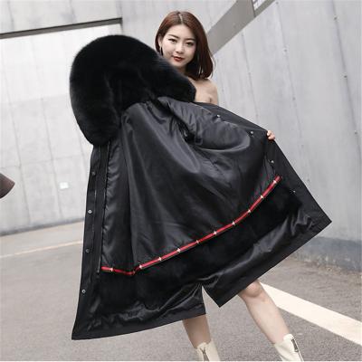 China Winter Latest Soft Anti-Shrink And Warm Women's Real Fox Fur Hooded Parka Long for sale