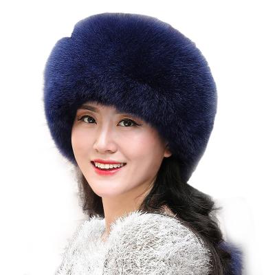 China Winter COMMON Warm Russian Hat Factory Price Real Fox Fur Hat For Women Man for sale