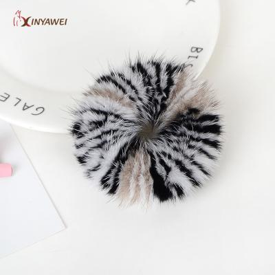 China European and American Wholesale Colorful Decoration Winte Style Real Mink Furry Fur Fashion Hair Accessories Headband for Girls for sale