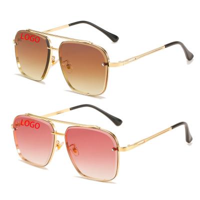 China New Fashion UV400 Anti Pilot Sunglasses Women Oversized Luxury Sunglasses For Female Vintage Gradient Shades for sale