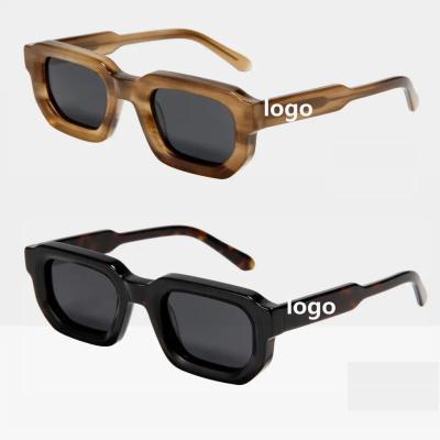 China Customized High Quality Sunglasses Brand Retro Men's Sunglasses Acetate Sunglasses Fashion Designer Frame Luxury Thick Logo Sunglasses for sale