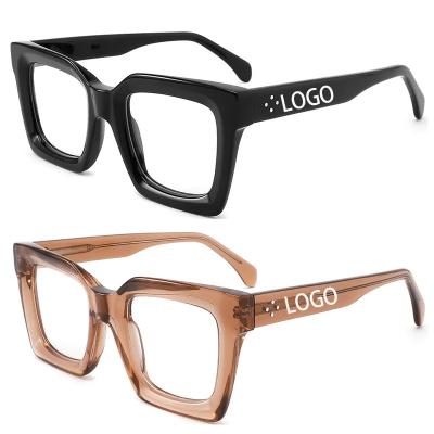 China OEM NEW Fashion High Quality Man Acetate Glass Eyewear Optical Frames Unique Square Handcrafted Square Eyeglasses Custom Glasses Frames For Women Men for sale