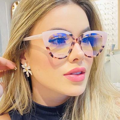 China Fashionable Custom Vintage Optical Frame Oversized Cat Eye Anti Blue Light Glasses Frame 2023 Sexy Women Shape Eyewear Colorful Glasses Frame for sale