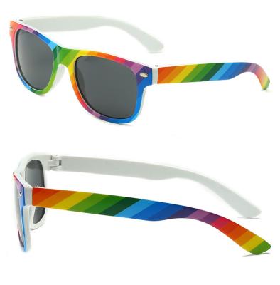 China Custom Rainbow Kids Children Adults-High Quality Logo Sunglasses Party Festival Color Glass Protection UV Rainbow Colorful Sunglasses the 400 for sale