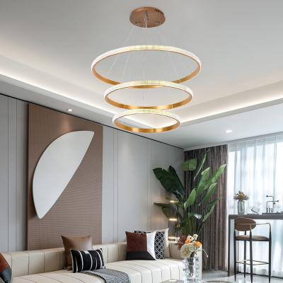 China Modern Vintage Large Modern Gold Ceiling Chandelier Round Shape Linear High Quality For High Ceilings for sale