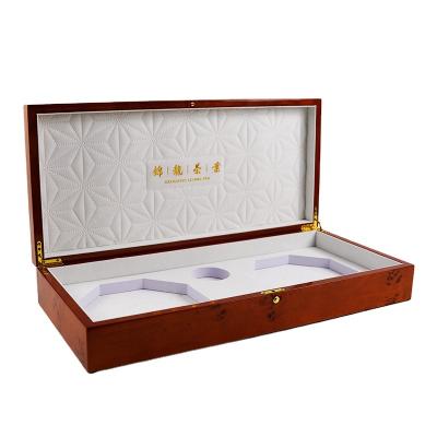 China Handmade China Luxury Wooden Tea Boxes High Quality Custom Solid Wood Gift Tea Set Packaging Box for sale