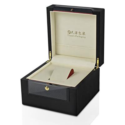 China Wooden Watch Packaging Box Custom Logo Mdf High End Wood Watch Box Solid Wooden Watch Box for sale