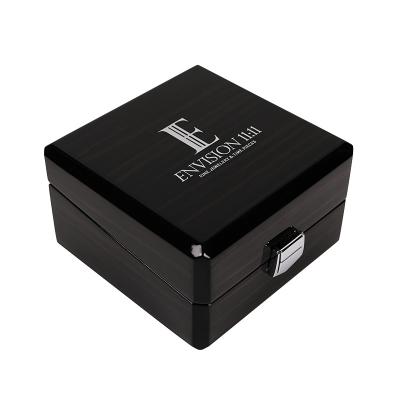 China Luxury Custom High-end Wooden Gift Box High Gloss Piano Paint Jewelry Box Jewelry Ring Bracelet Collection Boxes with Logo for sale