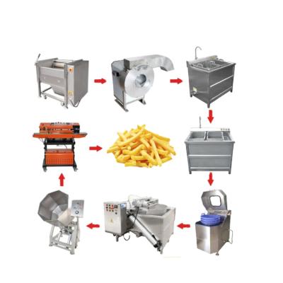 China Semi Automatic Fresh Frozen Potato Chips Vegetable Sticks Processing Plant With Potato Chips Making Machine Production Line for sale