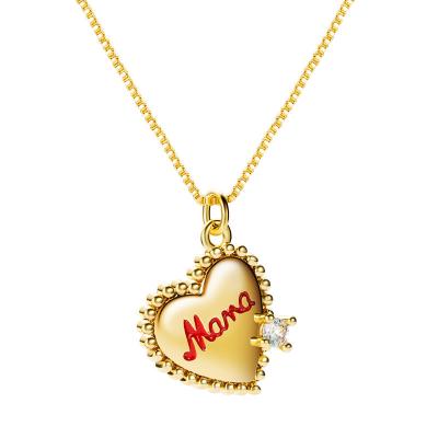 China Micro-encrusted Mother's Day Necklace Drip Oil Zirconia Pendant Necklace Environmentally Friendly Copper Jewelry Mom's Gift for sale