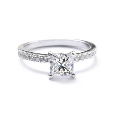 China New Flynee Fashion Crystal 925 Sterling Silver White Gold Diamond Engagement Romantic Wedding Rings For Women for sale