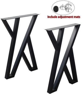 China Mid Century Furniture Legs Black Table Legs X Cast Iron Coffee Dining Table Base Wrought Iron Metal Steel Legs For Table Bench for sale