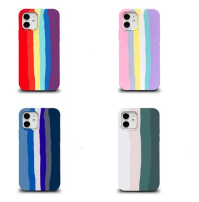 China Anti-fall Obastyle Soft Touch Silicone Phone Cover Case Rainbow Liquid Effect For Iphone 7/8/x Xs/xr/11/12/12 pro For Iphone All Series for sale