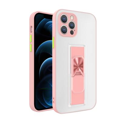 China Clear Anti-drop Obastyle Tpu+pc Soft Touch Phone Cover Case With Built-in Magnetic Tongue Foldable Kickstand For X 11 Xr 12 12pro for sale