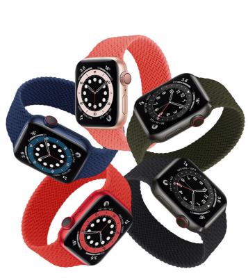 China Weave Obastyle Breathable Nylon Silicone Braided Band Stretch Strap For Iwatch Series 6/5/4 Sports Watch Band 38/40mm 42/44mm for sale