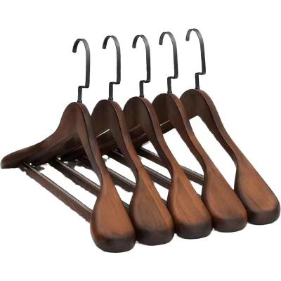 China Behind Doors/On Walls Good Selling Wide Wooden Metal Hooks Suit Hangers Clothes Shoulder Coat Hanger for sale