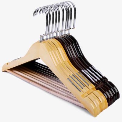 China Behind Doors/On Walls Hot Selling Premium Durable And Slim Rotatable 360-Degree Hook With Shoulder Cinnamon Wood Hangers for sale