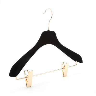 China Behind Doors/On Walls Popular Design Adjustable Clip Flocking Traceless Velvet Non-slip Adult Skirt Pants Clip Hanger for sale