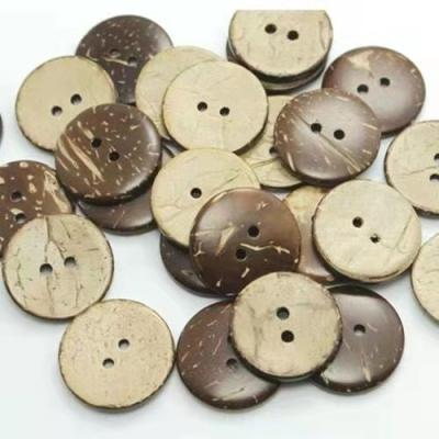 China Customized Buttons Dry Cleaning 2 Holes Round Natural Coconut Shell Button for sale