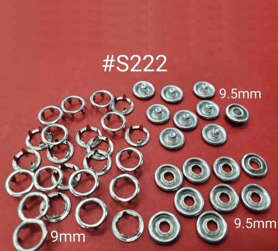 China #S222 Eco-Friendly 9 Mm Stainless Steel Ring Prong Snap Button Eco-Friendly For Baby Clothes for sale