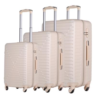 China Popular 100% ABS Double Wheel Trolley Luggage 3pcs Set of PC for sale