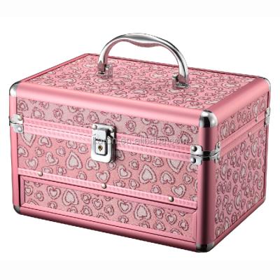 China Professional Pink PVC PVC Makeup Case With Drawer for sale