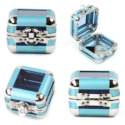 China Metal Customized Small Acrylic Jewelry Case Portable Jewelbox for sale