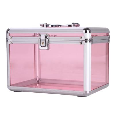 China NATIONAL Transparent Pink Acrylic Beauty Case Set for sale