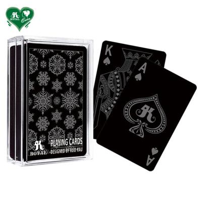 China Black Plastic Playing Cards - Snowflake Series for sale