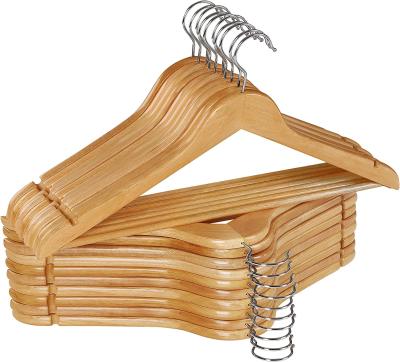 China Minimalist high quality bamboo hanger-20-360 degree rotation lightweight hook-durable and thin-shoulder slit-Non-slip hanger, suitable for for sale