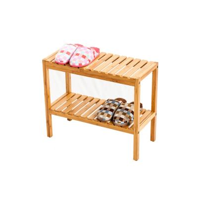 China Modern Bamboo Bench Bamboo Seat Bamboo Chair with 2 Layers for Storage Racks and Racks Shoes for sale