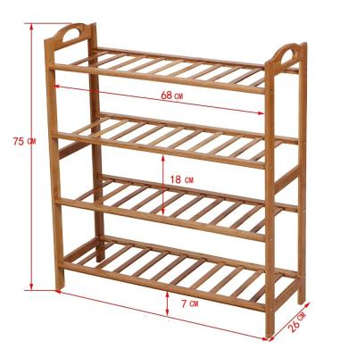 China Bamboo Shoe Rack Shoe Rack 4-Tier Entryway Shoe Shelf Storage Organizer for sale