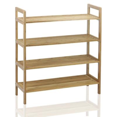 China Eco-Friendly Bamboo 4 Tier Shelf Storage Rack Shelf Organizer, Ideal for Hallway, Living Room, Bathroom, Bedroom or Hallway for sale