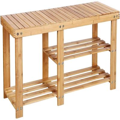 China 100% Bamboo 3 Layer Convertible Shoe Rack Bench with Seat, Boots and Shoe Rack, Very Suitable for Hallway Bathroom Living Room Hallway Kit for sale