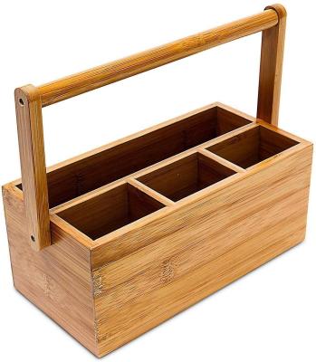 China Table viable organ of bamboo, handles for carrying, pencil holder, Hxbxt: 20 x 25 x 11.5 cm for sale