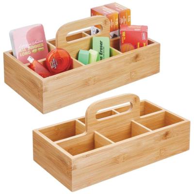 China Eco - Friendly Bamboo Container Storage Box Wooden Square Box With Handle for sale