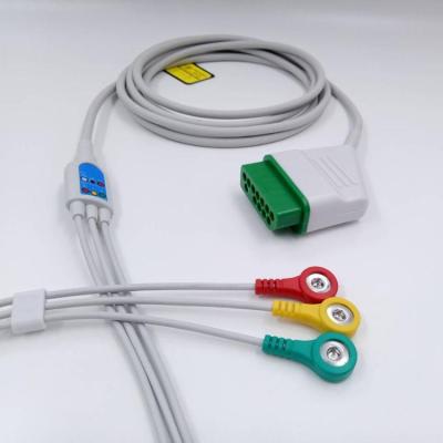 China Compatible TPU patient nihon mindray kohden 3 lead ecg cable for sale