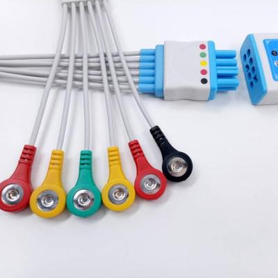 China Compatible Nihon Kohden Br-906 6 Lead Tpu Ecg Cable Connector Medical Ecg Cables for sale