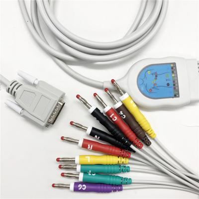 China Compatible TPU 10-Lead ECG Cable /EKG Cable Banana IEC For Schiller AT1, AT2, AT2 Plus, AT4 for sale