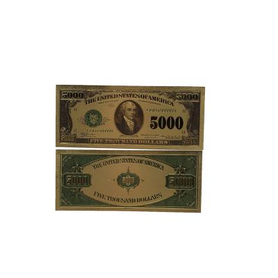 China Japan Money American USA Dollar Plastic 24k Gold Plated Prop Banknote Gift Design 100 500 Dollar Bills Gold Foil Banknote Gift Sets for sale