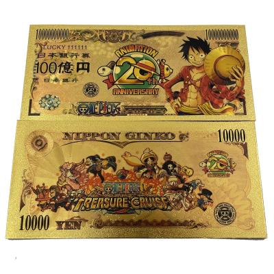 China One Piece Monkey D Luffy Sanji Nico Robin Nami Sabo Shanks Japan Hot-selling Gold Japanese Anime Banknote For Collection for sale